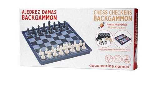 Aquamarine Games - Chess, Checkers and Backgammon Magnetic (CP024)