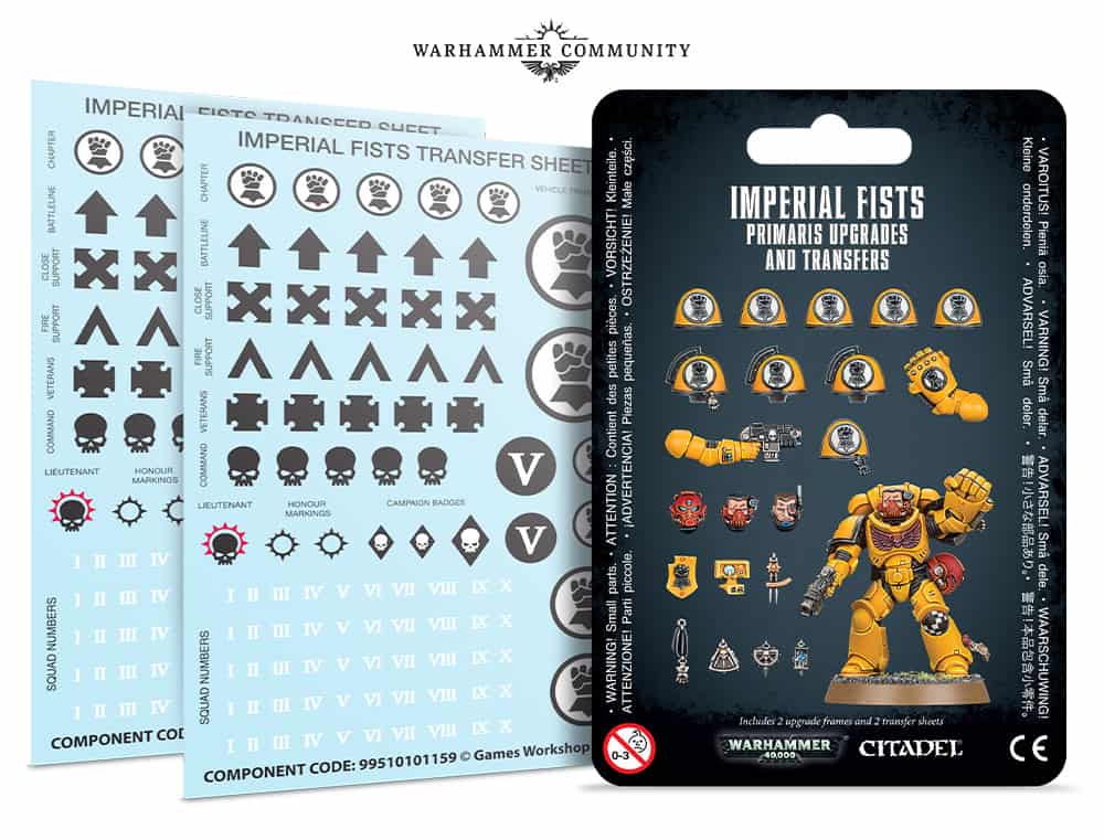 IMPERIAL FISTS PRIMARIS UPGRADES &TRANSFERS
