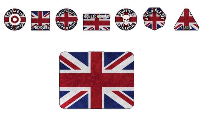 Team Yankee:  British Token Set (x20 Tokens, x2 Objectives)