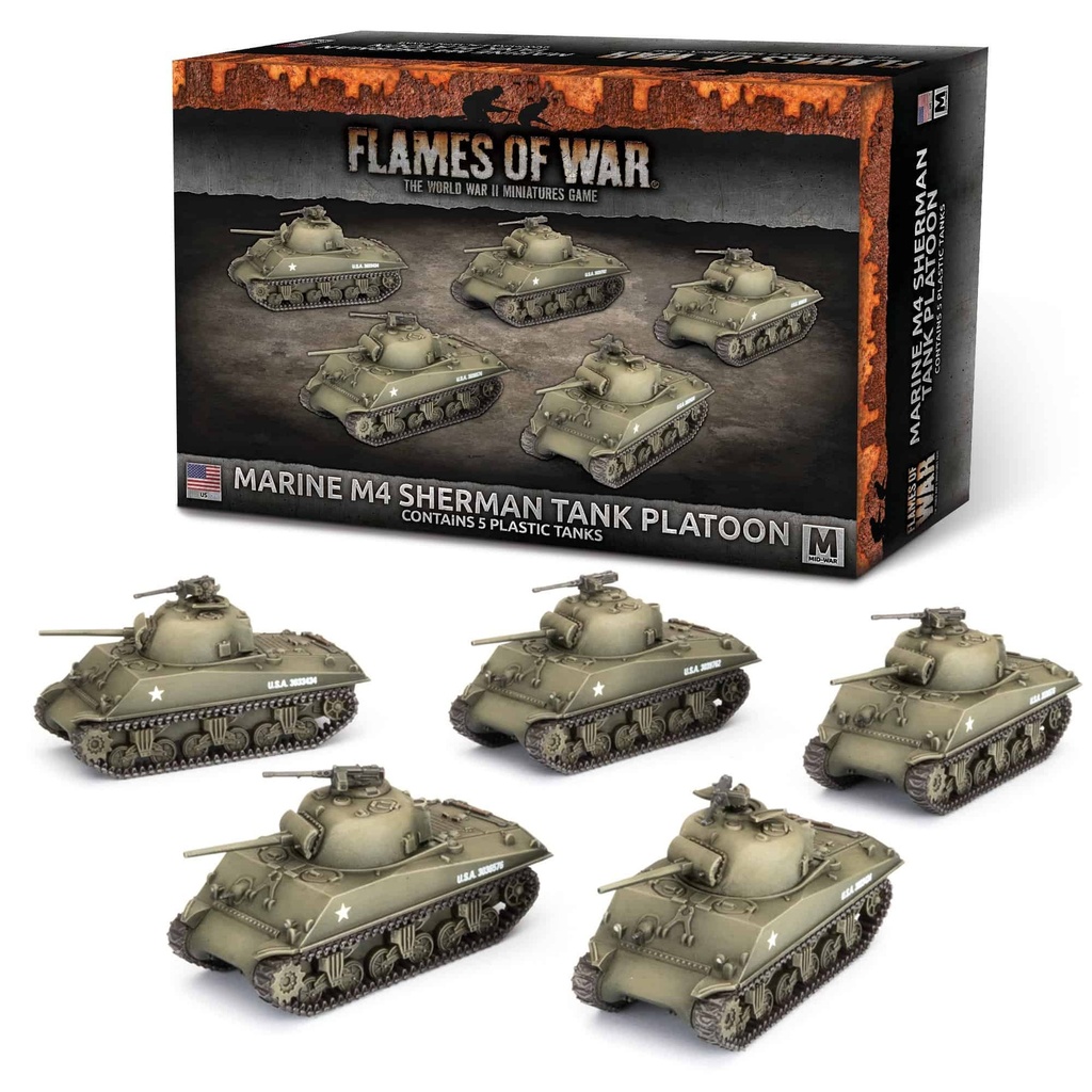 Marine M4 Sherman Platoon (x5 Plastic)