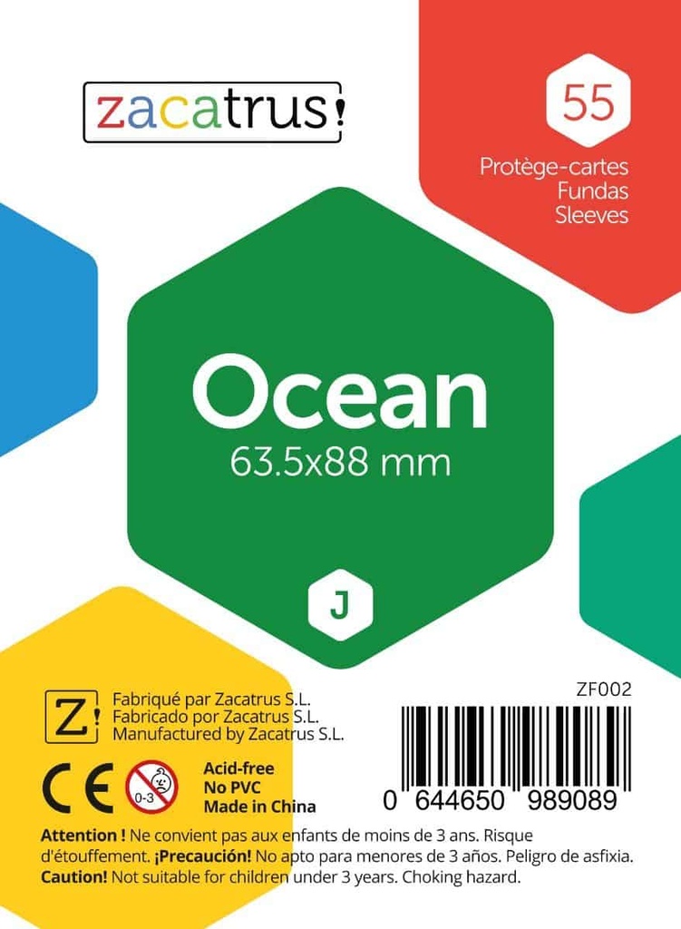 [ZF002] Fundas Zacatrus Ocean (Standard: 63,5 mm x 88 mm) (55 uds)