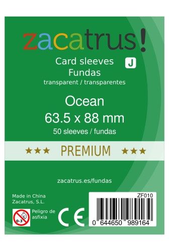 [ZF010] Fundas Zacatrus Ocean premium (standard: 63.5 mm X 88 mm) (55 uds)