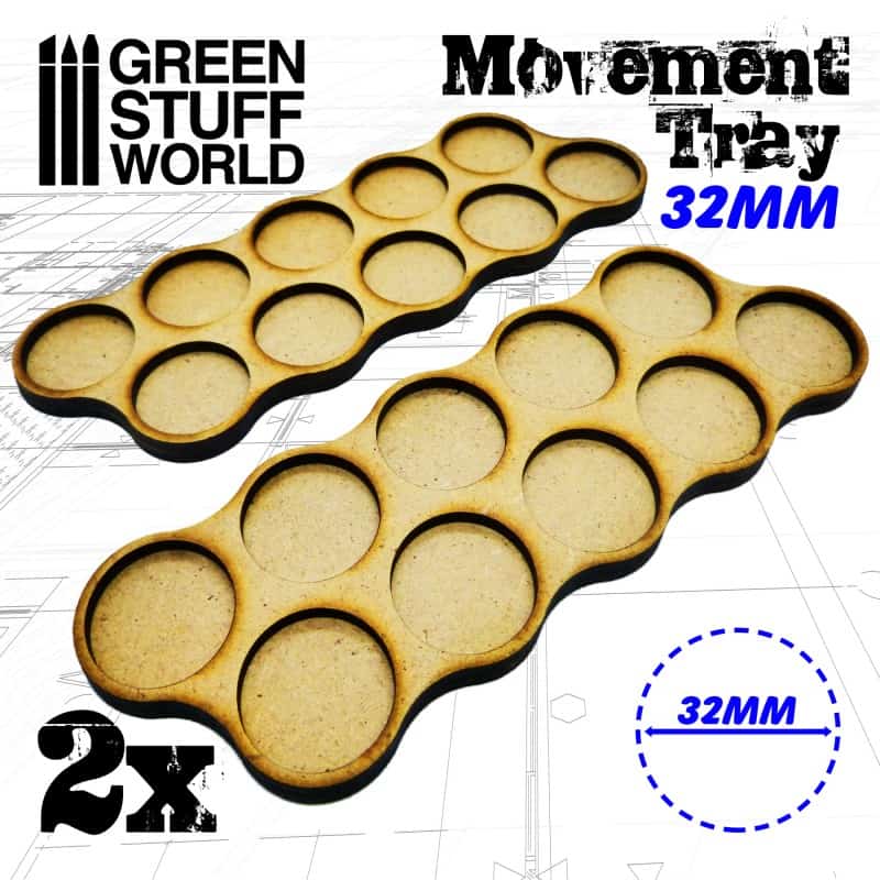 Bandeja Movimiento Hostigador / Movement Trays 32mm x10