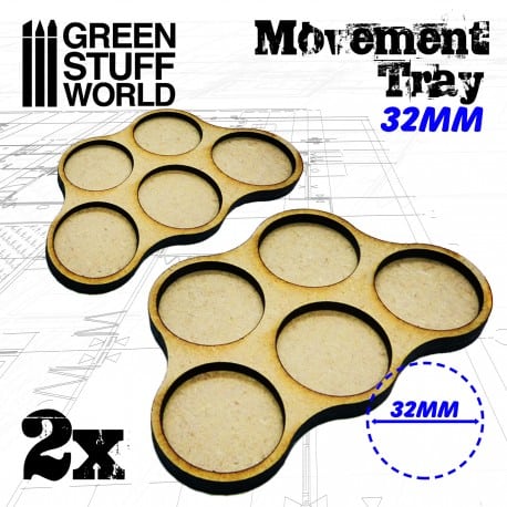 Bandeja Movimiento Hostigador / Movement Trays 32mm x5
