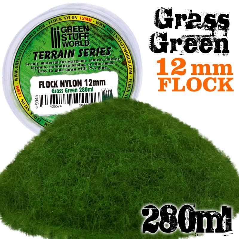 Flock Nylon 12mm Verde Cesped / Grass Green 280ml