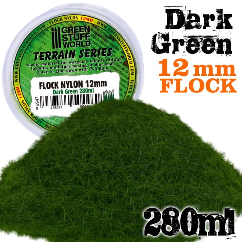 Flock Nylon 12mm Verde Oscuro / Dark Green 280ml