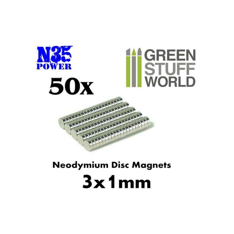 Imanes Neodimio 3x1mm - SET x50 / Neodymium Magnets 3x1mm - SET x50 (N35)