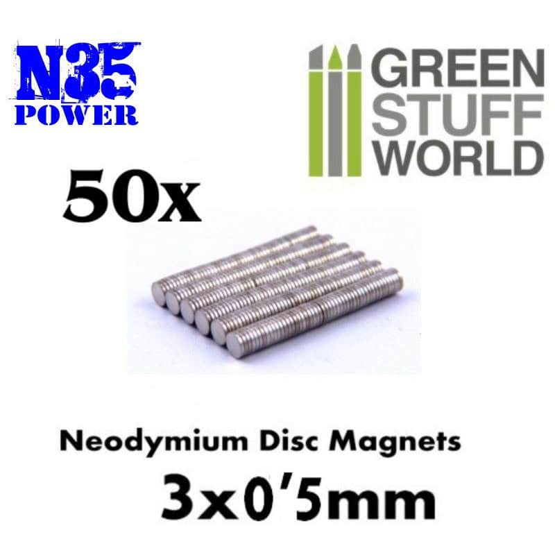 Imanes Neodimio 3x0,5mm - SET x50 / Neodymium Magnets 3x0,5mm - SET x50 (N52)