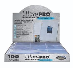 UP - Silver 9-Pocket Pages (11Hole) Display (100 Pages)