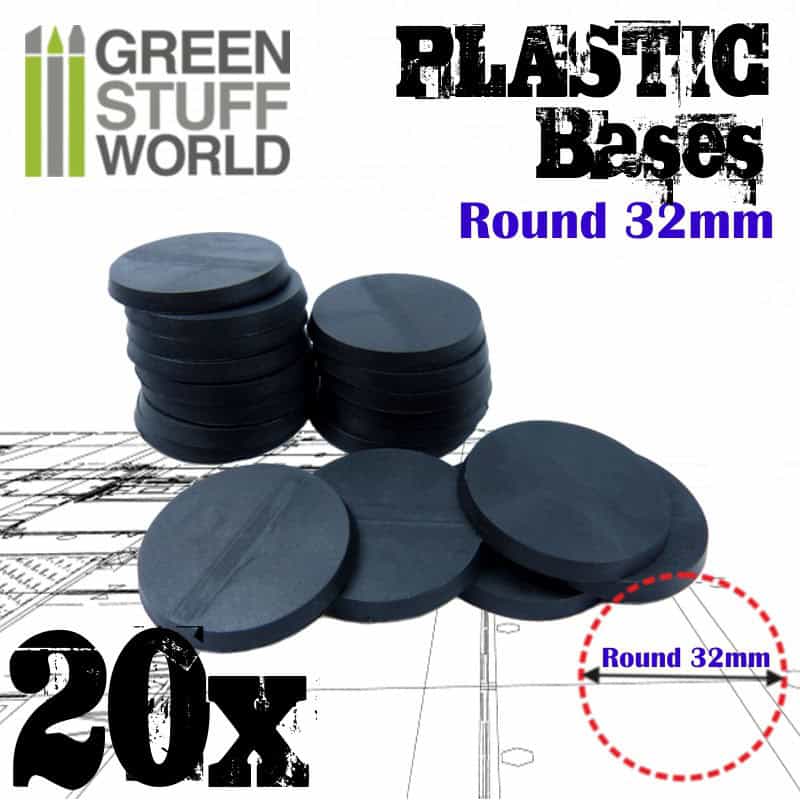 Peana PLASTICO Redonda / Plastic Round Base 32mm - PACKx20