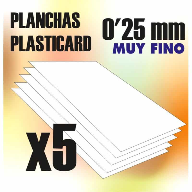 Plancha Plasticard 0'25 mm - COMBO x5 planchas