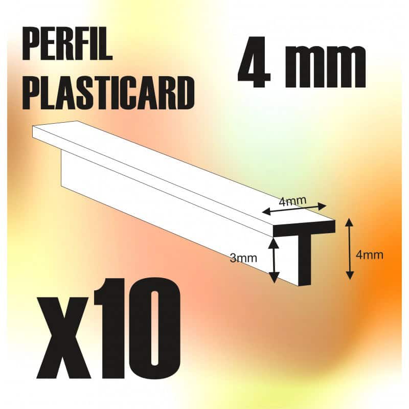 Perfil Plasticard Perfil-T 4mm