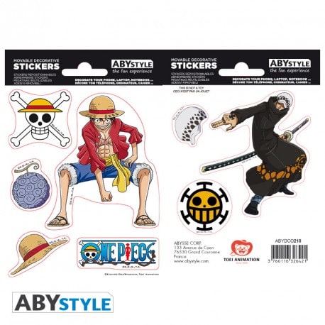 ONE PIECE - Stickers - 16x11cm/ 2 sheets - Luffy &Law