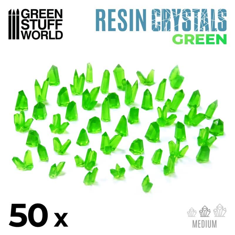 Cristales de Resina Verdes Medianos