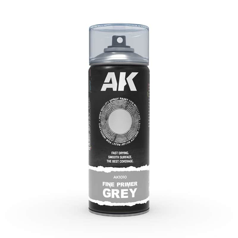 Fine Primer Grey - Spray 400ml (Includes 2 nozzles) AK1010