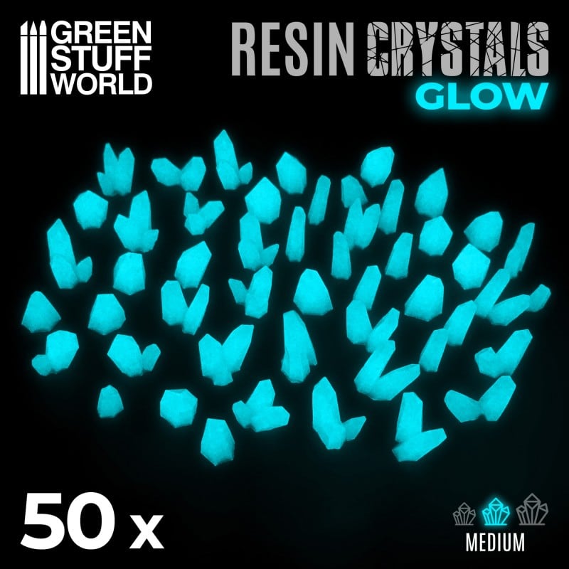 Cristales de Resina AZUL TURQUESA GLOW - Pequeños