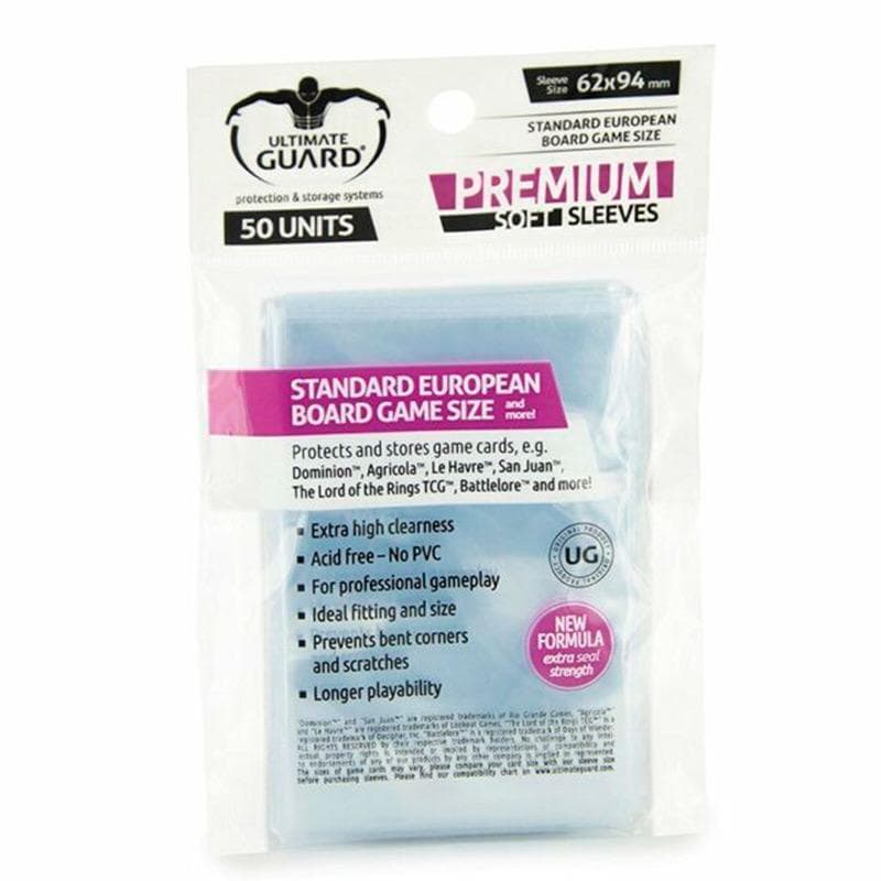 Ultimate Guard Premium Soft Sleeves 62x94 mm Estandar euro (50)