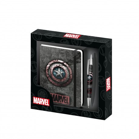 Set diario + boligrafo Capitan America Marvel