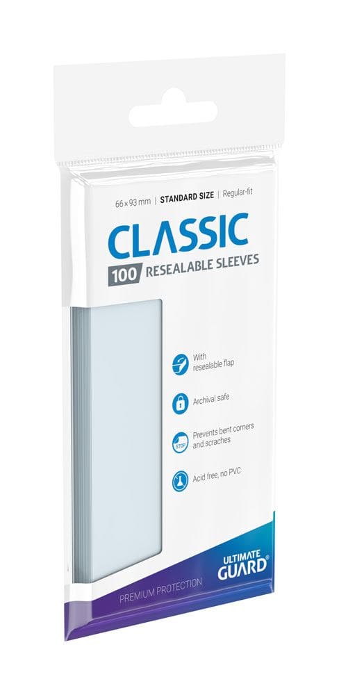 Ultimate Guard Classic Sleeves Fundas con cierre reutilizable Tamaño Estandar Transparente (100)