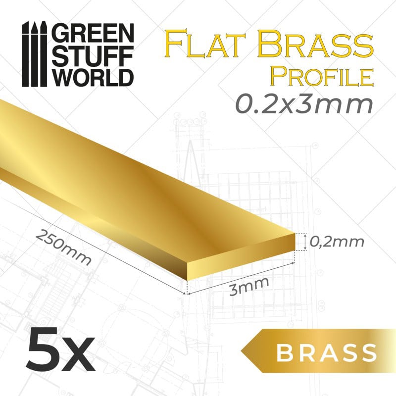 Perfil de Laton Plano 0.2 x 3mm