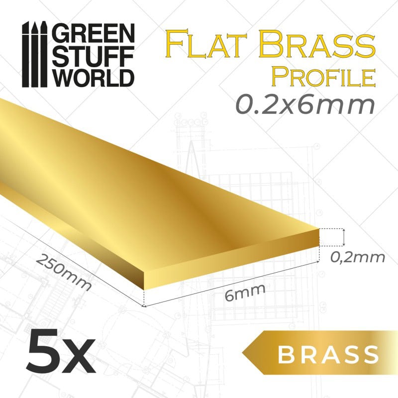Perfil de Laton Plano 0.2 x 6mm