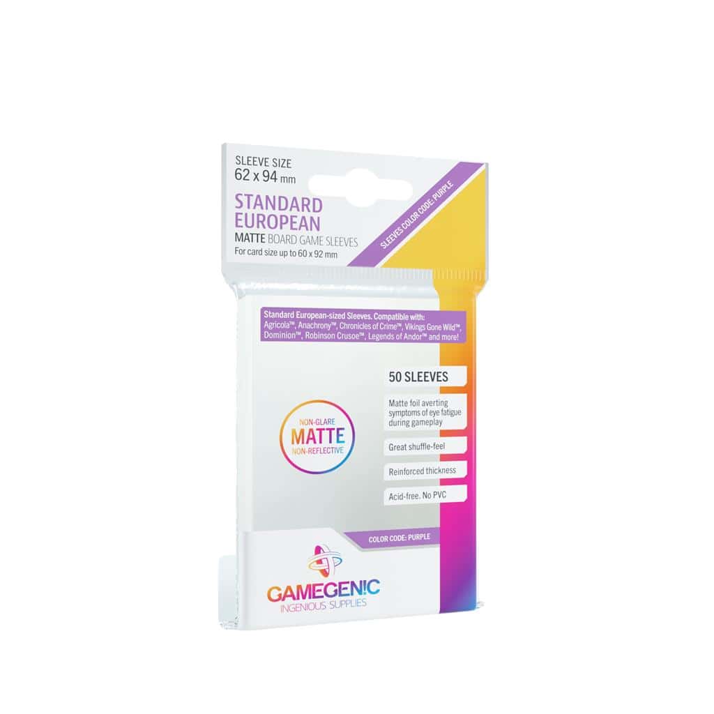 MATTE STANDARD EUROPEAN-SIZED SLEEVES 62X94MM (50)