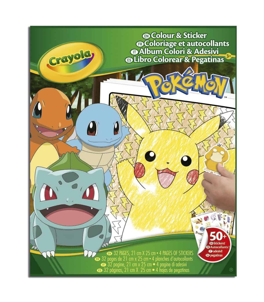 Libro para colorear + Stickers Pokemon Crayola