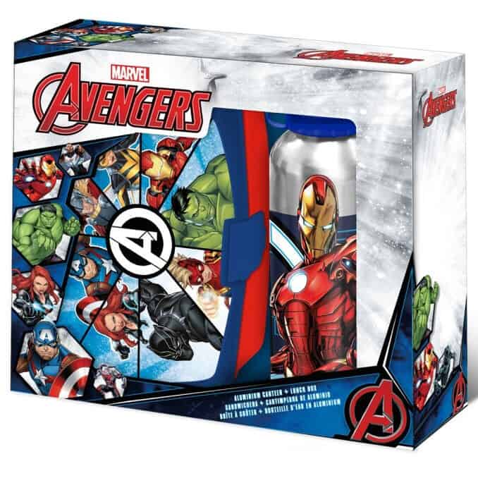 Botella Aluminio 500Ml + Sandwichera Avengers
