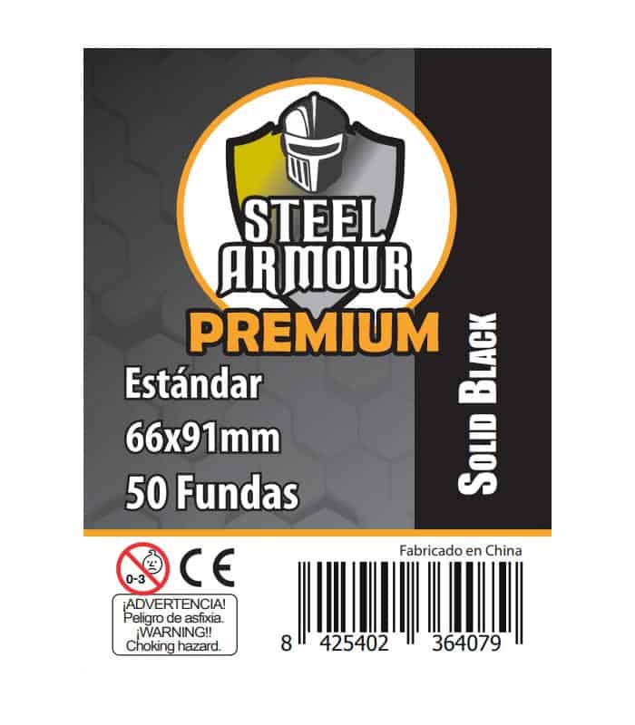 Fundas Steel Armour Color (63,5X88Mm) Premium Standard (50) Negro - Exterior 66X91Mm