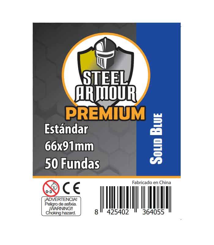 FUNDAS STEEL ARMOUR COLOR (63,5X88MM) PREMIUM STANDARD (50) AZUL - EXTERIOR 66X91MM