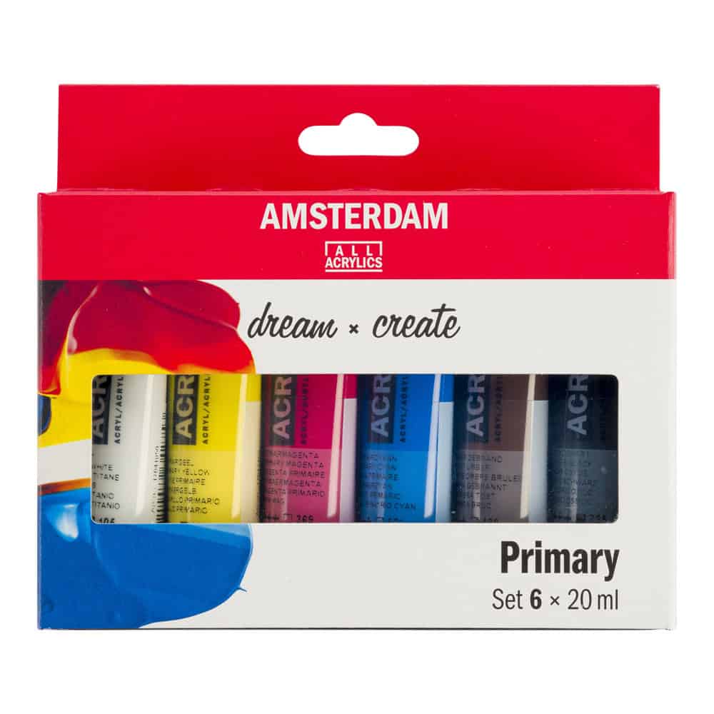 Set Acrilico Amsterdam 6 Colores Primarios de 20ml.