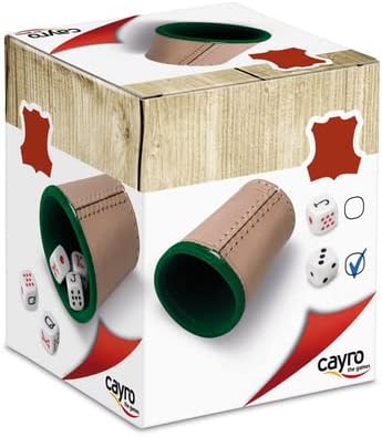 CUBILETE CUERO FORRADO CON DADOS POKER