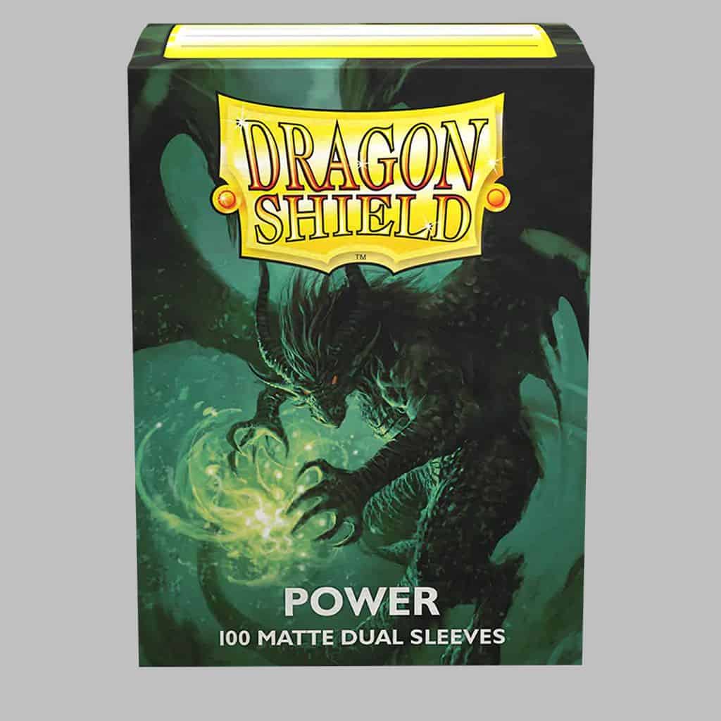 Dragon Shield Dual Matte Sleeves  Metallic Green / Power (100 Sleeves)