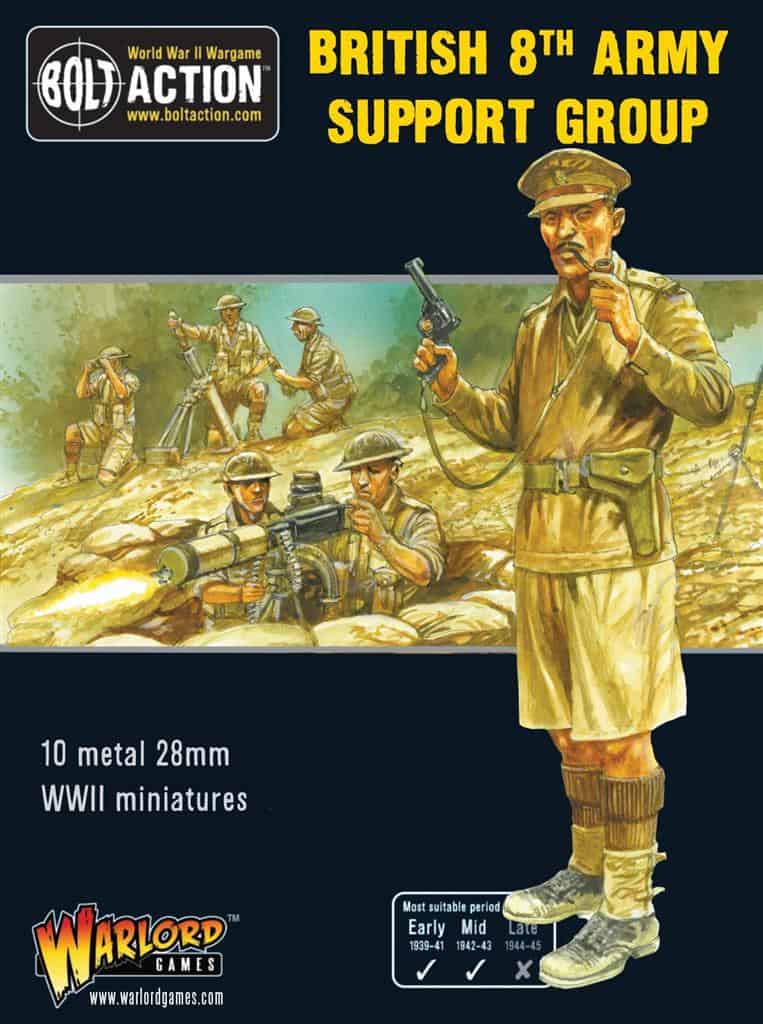 Bolt Action - 8th Army Support Group (HQ, Mortar & MMG) - EN