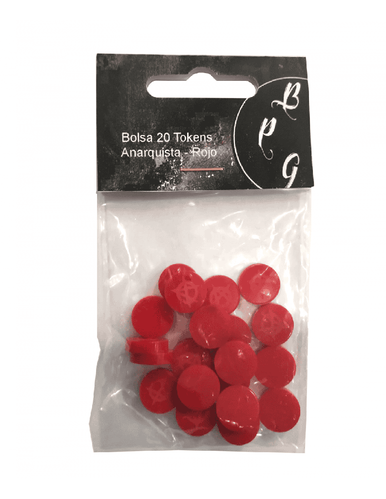 VTES. Bolsa 20 Tokens Anarquista (Rojo)