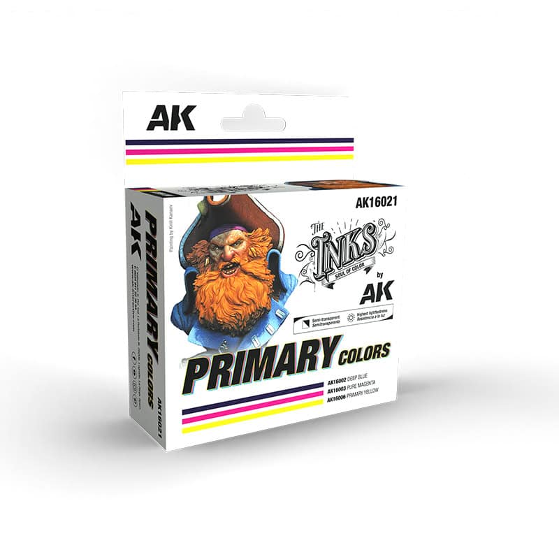 AK16021 SET DE TINTAS DE COLORES PRIMARIOS PRIMARY COLORS INK SET