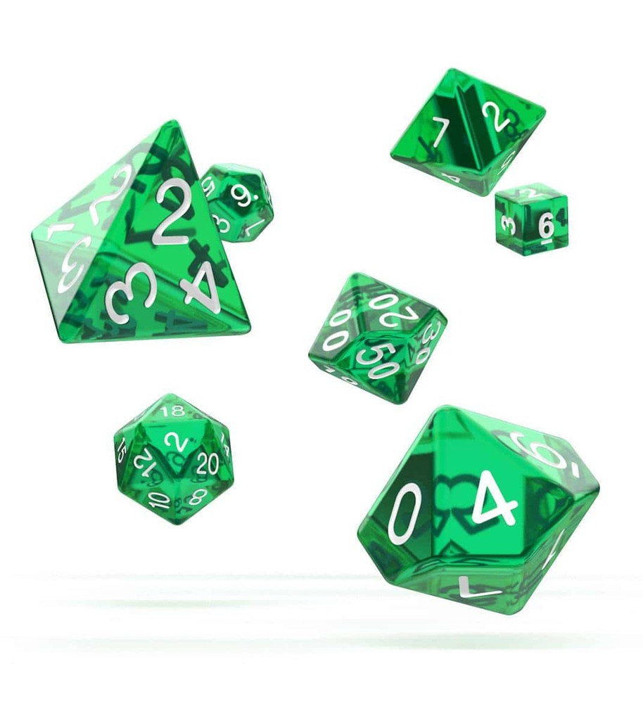 Oakie Doakie Dice Dados RPG-Set Translucent - Verde (7)