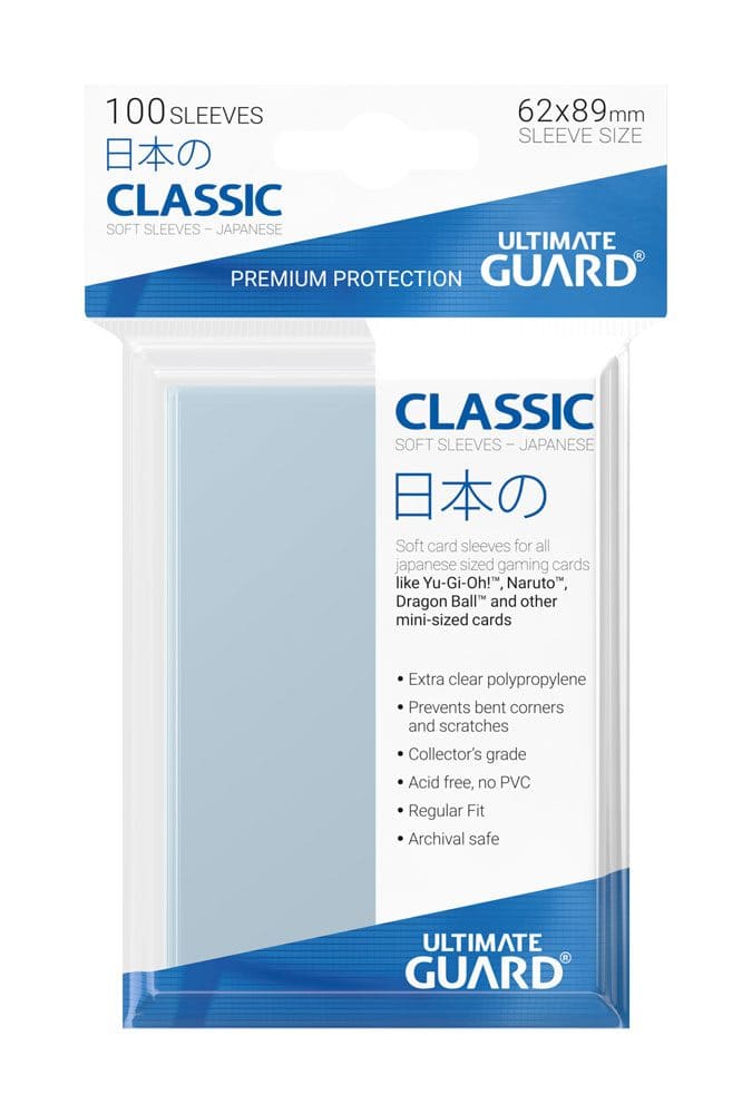 Ultimate Guard Classic Soft Sleeves Fundas de Cartas Tamaño Japones Transparente (100)