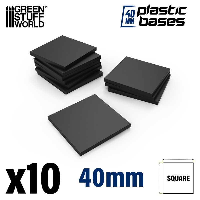Peanas de plastico negras - cuadradas 40mm