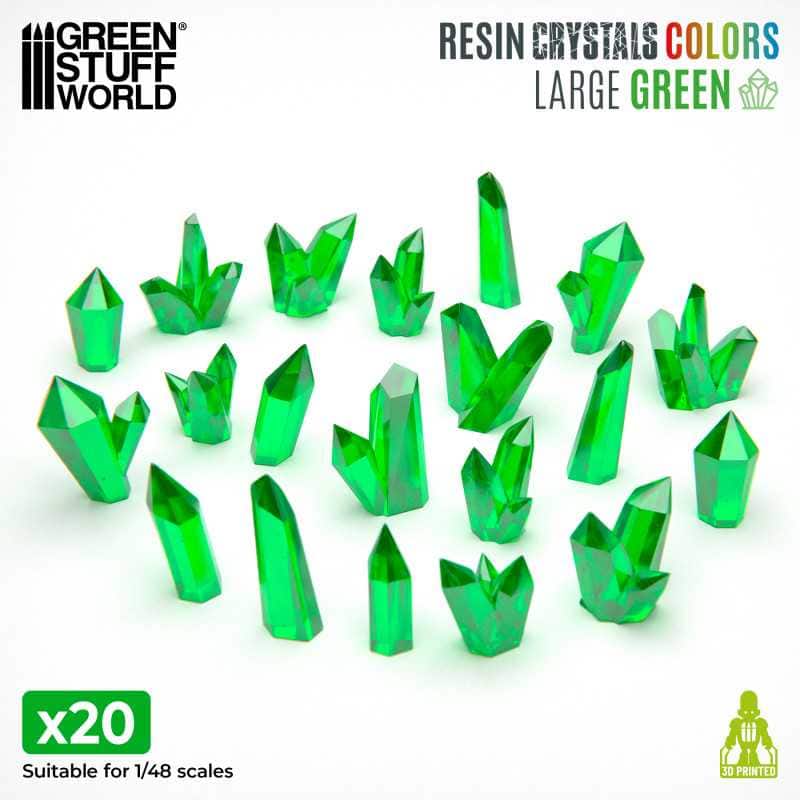 Cristales de Resina Verde - Grandes