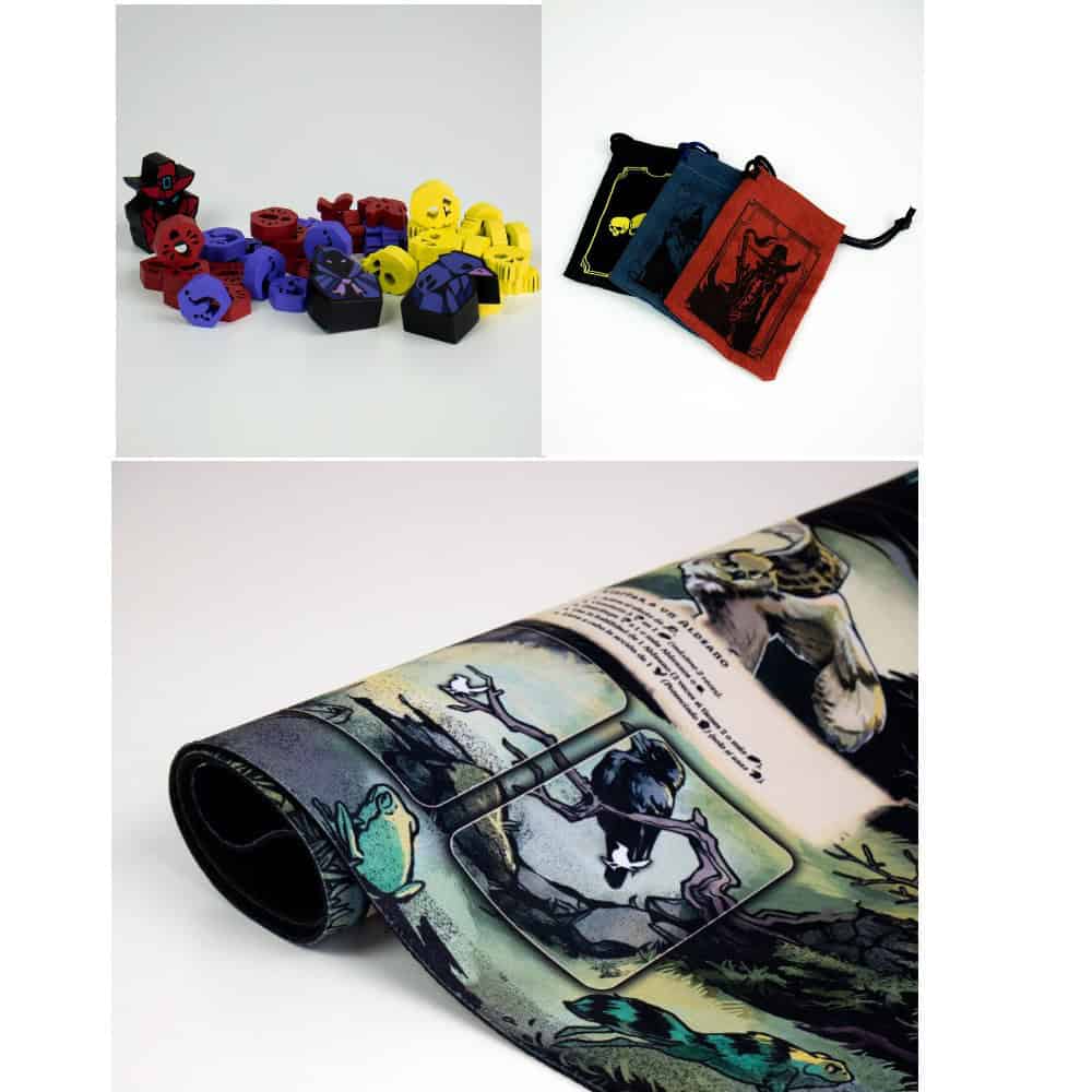 Pagan: El destino de Roanoke-Pack Wooden Token Set y Tapete