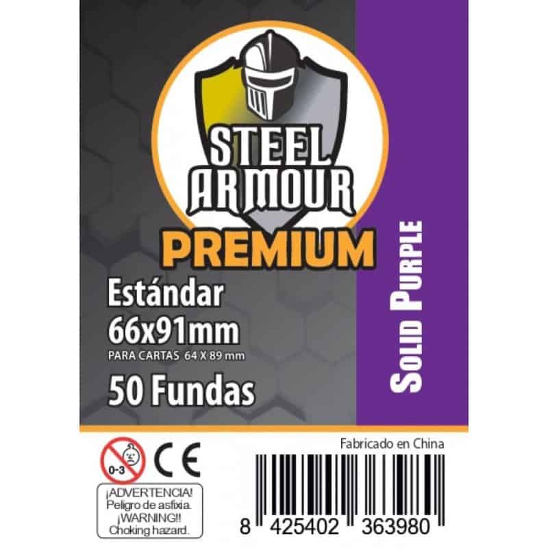 FUNDAS STEEL ARMOUR COLOR (63,5X88MM) PREMIUM STANDARD (50) MORADO - EXTERIOR 66X91MM
