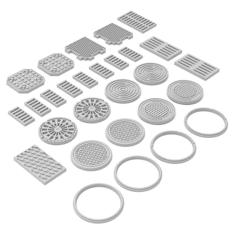 Tapas de alcantarilla en resina 3D