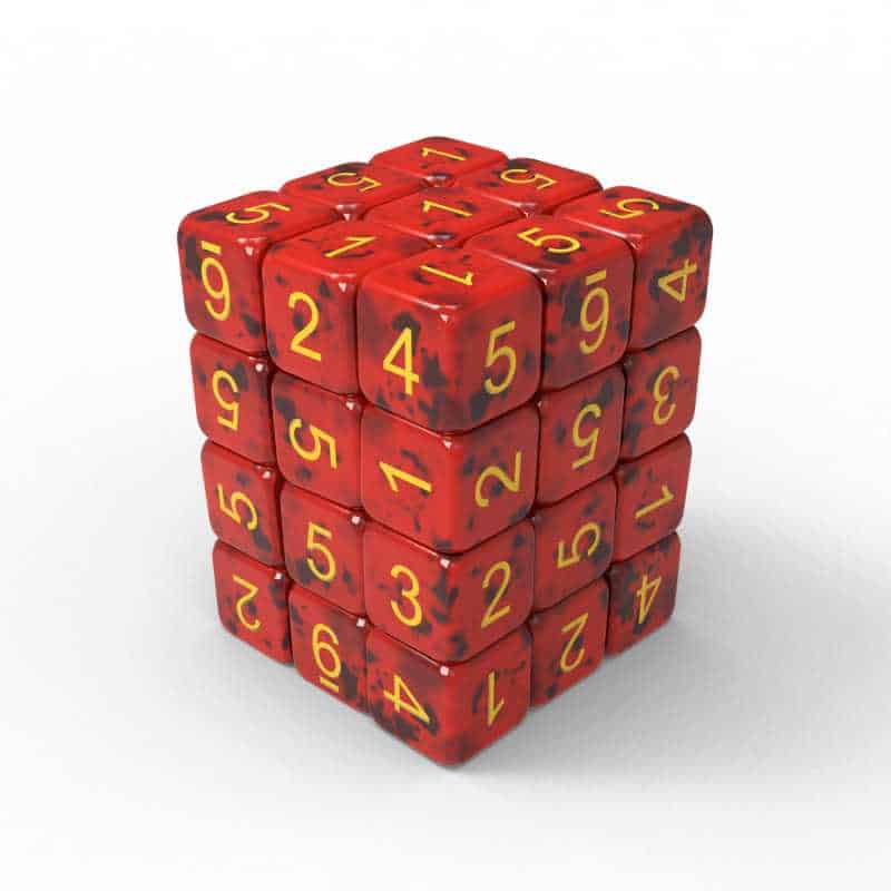 36x Dados D6 12mm - Rojo oscuro