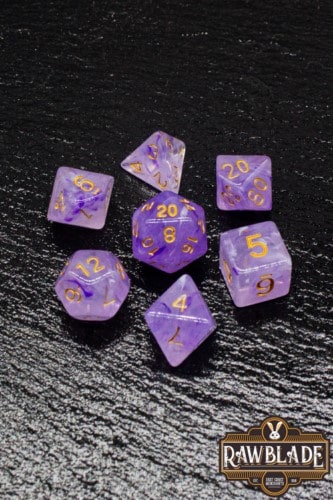 RAWBLADE GEMSTONE SET DADOS AMETHYST (7)