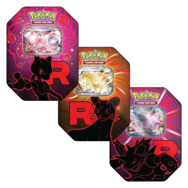 Pokémon TCG Team Rocket Fall ex Tin Display Español 