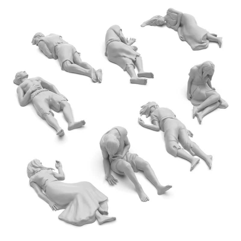 3D Printed - Dungeons & Fantasy - Dead Human Corpses 1:48