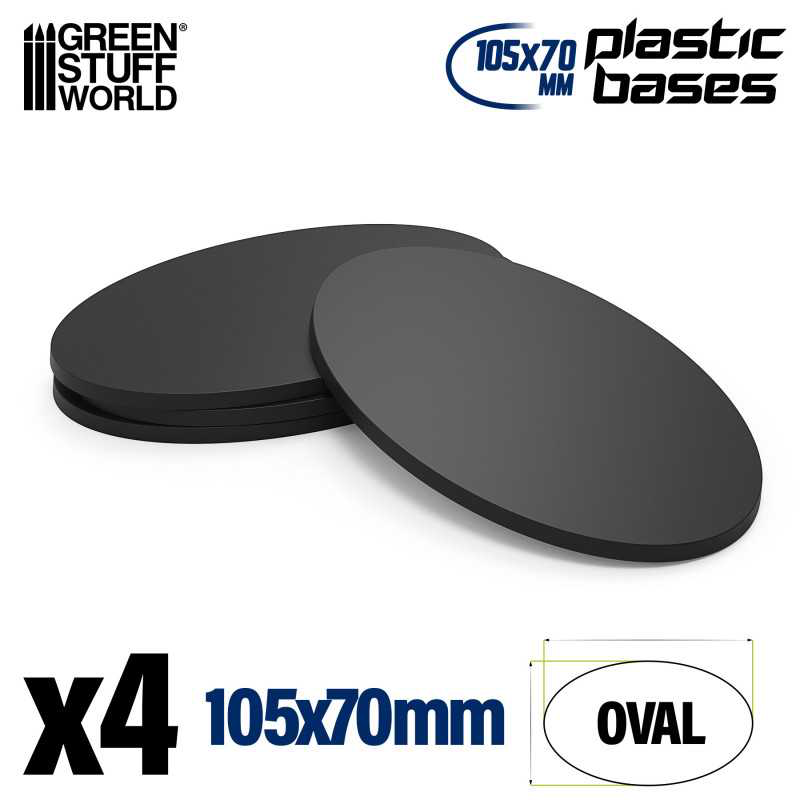 Peana PLASTICO Ovaladas / Plastic Oval Base 105x70mm (Pack x4)