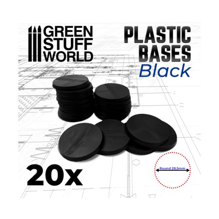Peana PLASTICO Redonda Negra / Black Plastic Round Base 28.5mm (Pack x20)