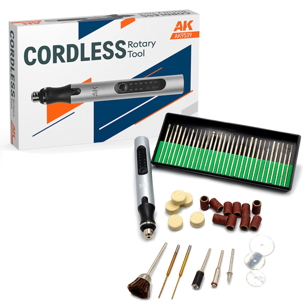 AK9539 CORDLESS ROTARY TOOL with ACCESSORIES – MINI HERRAMIENTA INALAMBRICA con ACCESORIOS